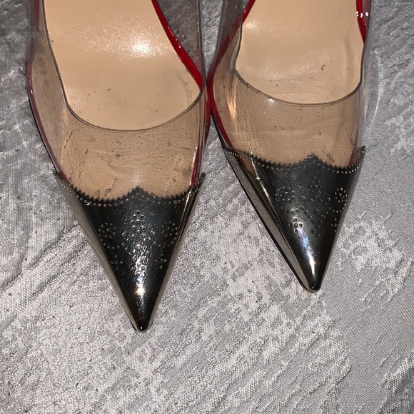 Christian Louboutin Pigalle Metal Toe Clear